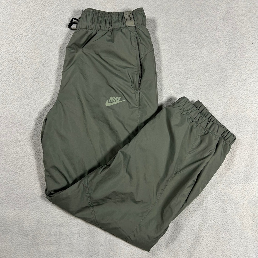 Nike Woven Track Pants Kids XL Olive Green Mesh Lined Joggers HF1418-053